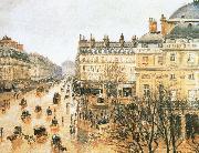 Camille Pissarro Theater Square, the French rain oil on canvas